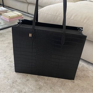 BÉIS The Large Work Tote, Black Croc